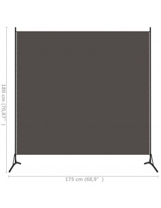 Paravento Antracite 175x180 cm in Tessuto