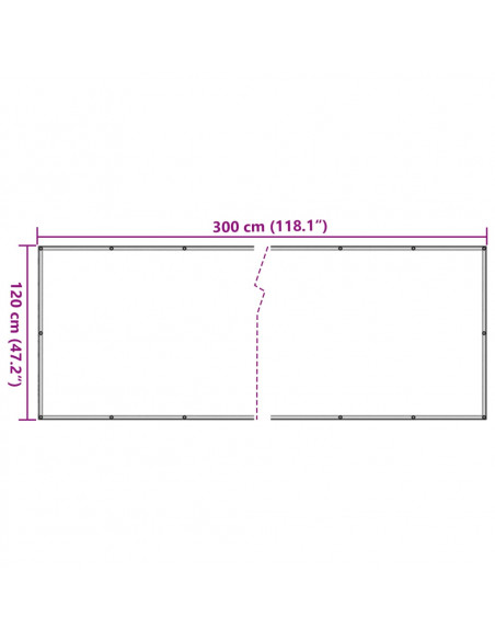 Paravento Balcone Antracite 120x300 cm Tessuto Oxford