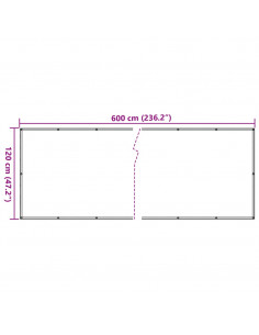 Paravento Balcone Antracite 120x600 cm Tessuto Oxford