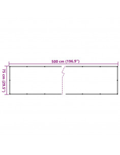 Paravento Balcone Antracite 75x500 cm in Tessuto Oxford