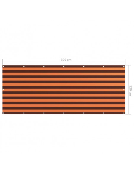 Paravento Balcone Arancione e Marrone 120x300 cm Tessuto Oxford
