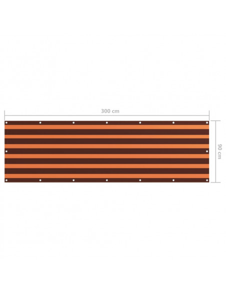Paravento Balcone Arancione e Marrone 90x300 cm Tessuto Oxford