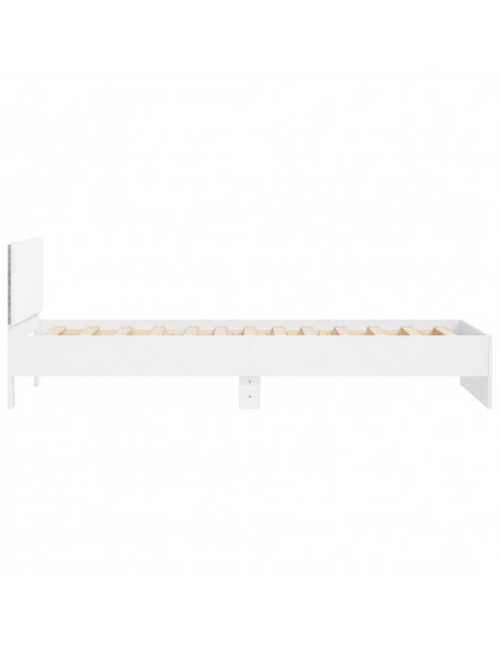 Giroletto con Testiera e LED Bianco 100x200 cm
