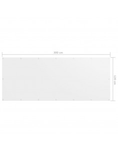 Paravento Balcone Bianco 120x300 cm Tessuto Oxford