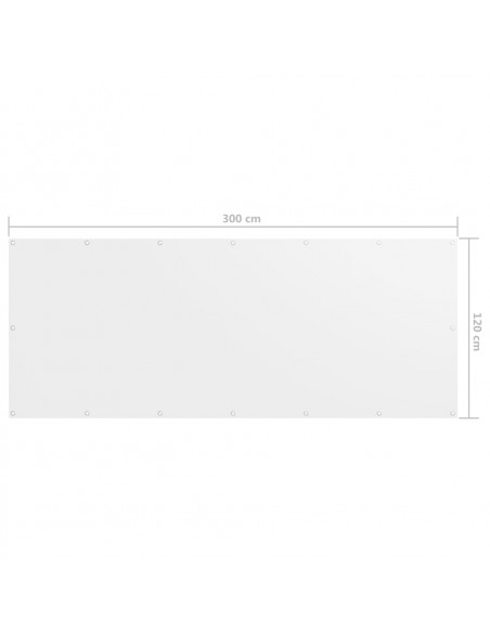Paravento Balcone Bianco 120x300 cm Tessuto Oxford