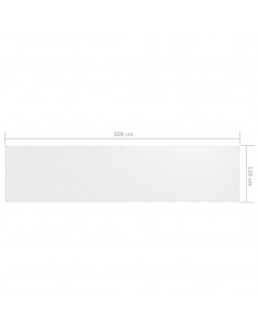 Paravento Balcone Bianco 120x500 cm in Tessuto Oxford