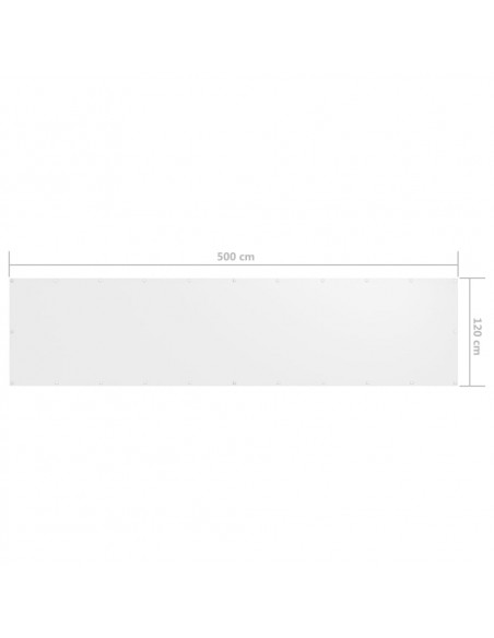 Paravento Balcone Bianco 120x500 cm in Tessuto Oxford