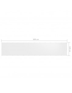 Paravento Balcone Bianco 120x600 cm in Tessuto Oxford