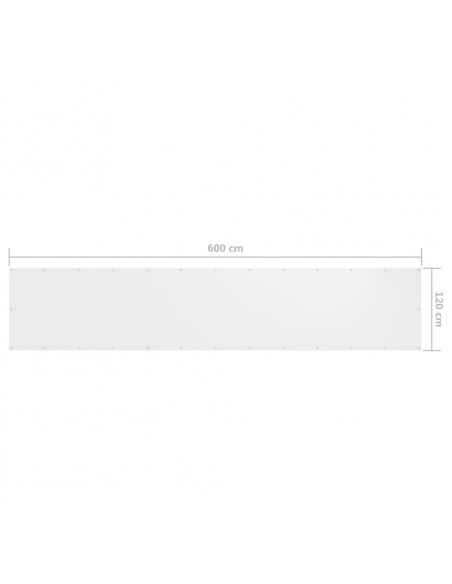 Paravento Balcone Bianco 120x600 cm in Tessuto Oxford