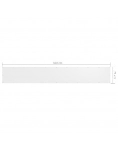 Paravento Balcone Bianco 75x500 cm in Tessuto Oxford