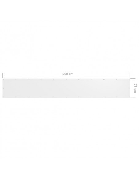 Paravento Balcone Bianco 75x500 cm in Tessuto Oxford