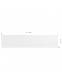Paravento Balcone Bianco 90x400 cm in Tessuto Oxford