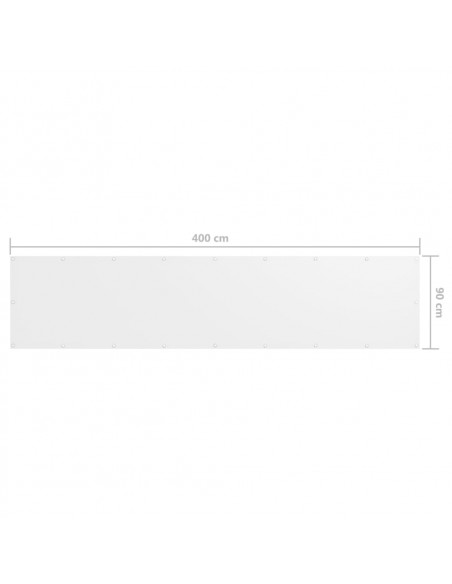 Paravento Balcone Bianco 90x400 cm in Tessuto Oxford