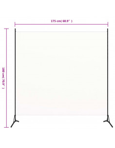 Paravento Bianco 175x180 cm in Tessuto