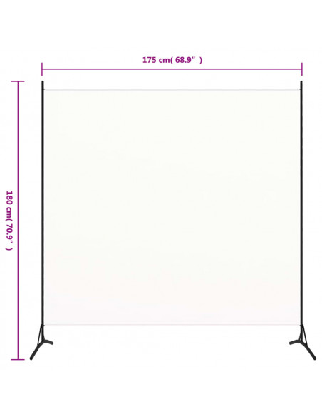 Paravento Bianco 175x180 cm in Tessuto