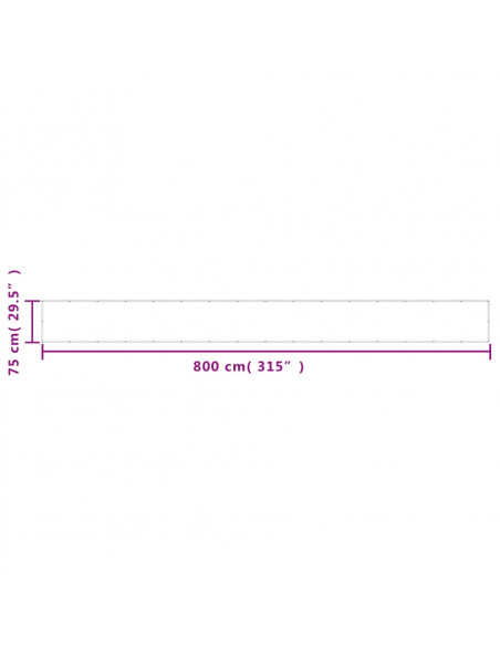 Paravento da Balcone Antracite 75x800 cm 100% Poliestere Oxford