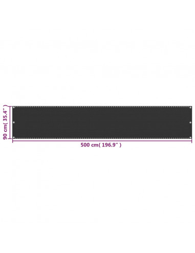 Paravento da Balcone Antracite 90x500 cm in HDPE