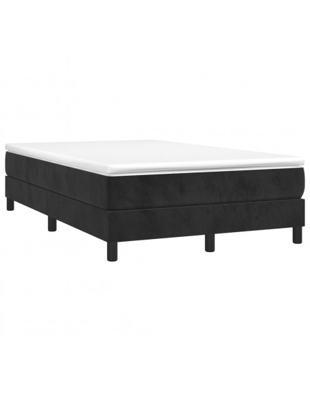 Giroletto a Molle con Materasso Nero 120x190 cm in Velluto