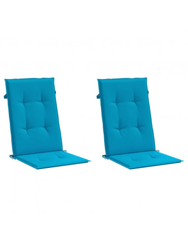 Cuscini per Sedie 2 pz Blu 120x50x3 cm in Tessuto