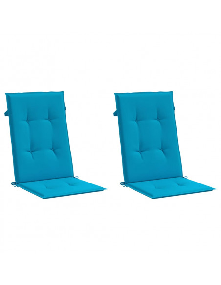 Cuscini per Sedie 2 pz Blu 120x50x3 cm in Tessuto