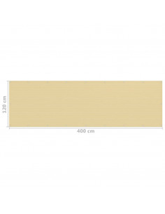 Paravento da Balcone Beige 120x400 cm in HDPE