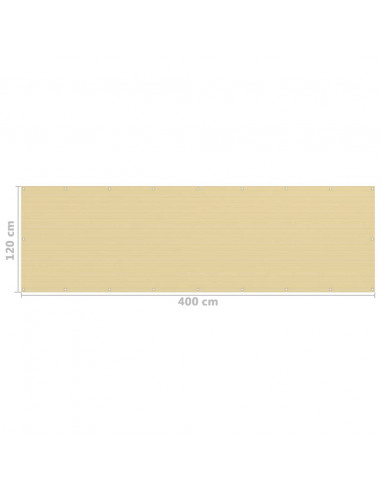 Paravento da Balcone Beige 120x400 cm in HDPE