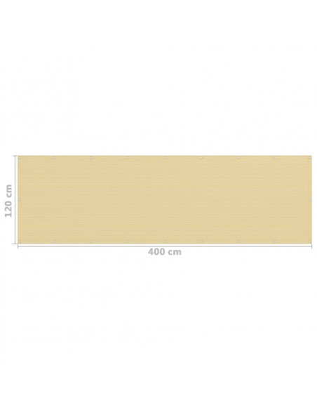 Paravento da Balcone Beige 120x400 cm in HDPE