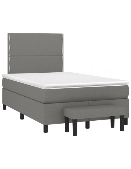 Giroletto a Molle con Materasso Grigio Scuro 120x190cm Tessuto