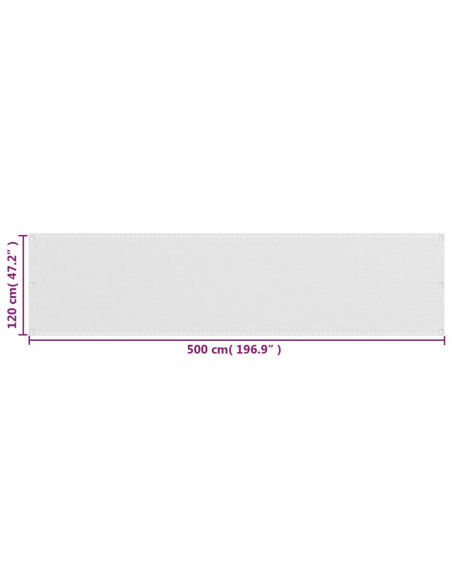Paravento da Balcone Bianco 120x500 cm in HDPE