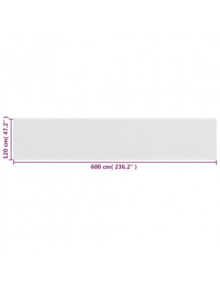 Paravento da Balcone Bianco 120x600 cm in HDPE