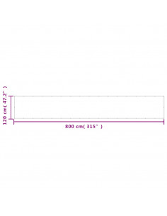 Paravento da Balcone Bianco 120x800 cm 100% Poliestere Oxford