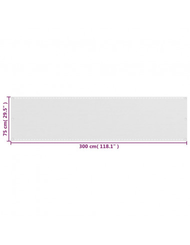 Paravento da Balcone Bianco 75x300 cm in HDPE