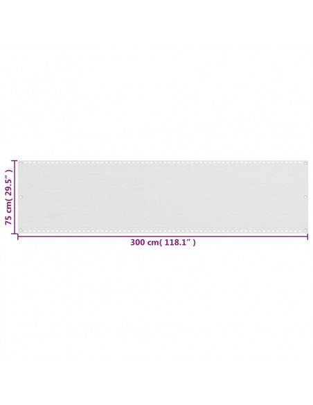 Paravento da Balcone Bianco 75x300 cm in HDPE