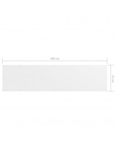 Paravento da Balcone Bianco 75x300 cm in Tessuto Oxford