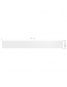 Paravento da Balcone Bianco 75x600 cm in Tessuto Oxford