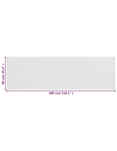 Paravento da Balcone Bianco 90x300 cm in HDPE