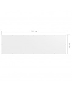 Paravento da Balcone Bianco 90x300 cm in Tessuto Oxford
