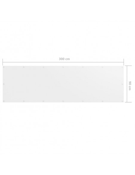 Paravento da Balcone Bianco 90x300 cm in Tessuto Oxford
