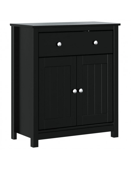 Mobile da Bagno BERG Nero 69,5x34x80 cm Legno Massello di Pino