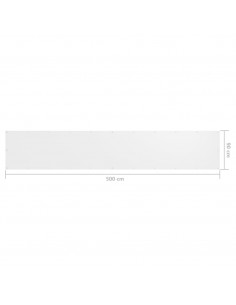 Paravento da Balcone Bianco 90x500 cm in Tessuto Oxford