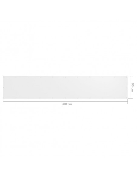Paravento da Balcone Bianco 90x500 cm in Tessuto Oxford