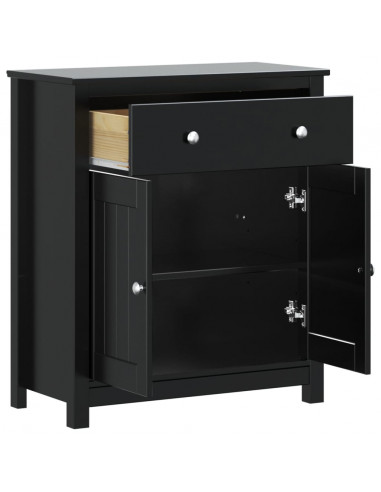 Mobile da Bagno BERG Nero 69,5x34x80 cm Legno Massello di Pino