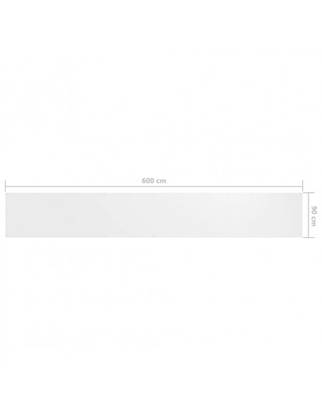 Paravento da Balcone Bianco 90x600 cm in Tessuto Oxford