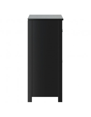 Mobile da Bagno BERG Nero 69,5x34x80 cm Legno Massello di Pino