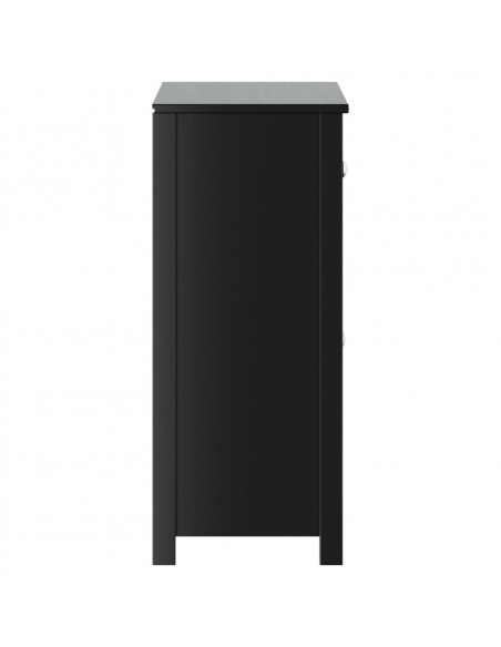 Mobile da Bagno BERG Nero 69,5x34x80 cm Legno Massello di Pino