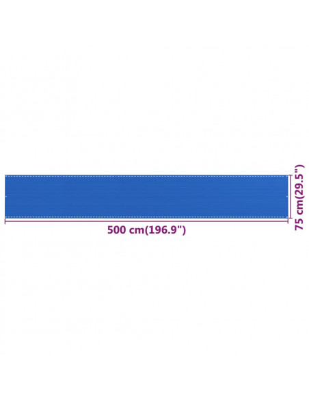 Paravento da Balcone Blu 75x500 cm in HDPE