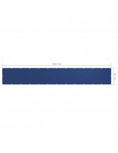 Paravento da Balcone Blu 90x600 cm Tessuto Oxford