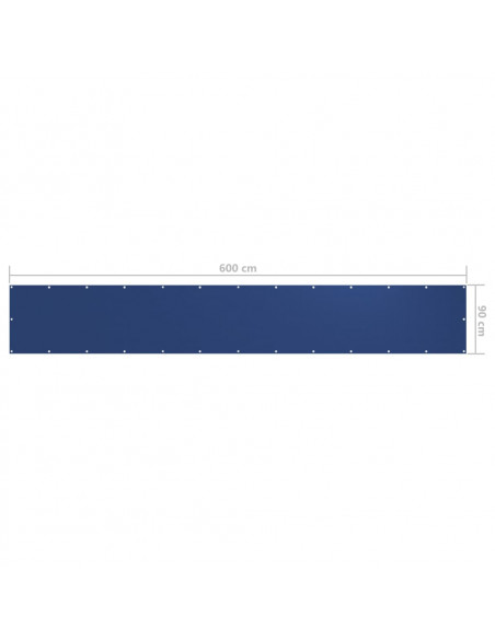 Paravento da Balcone Blu 90x600 cm Tessuto Oxford