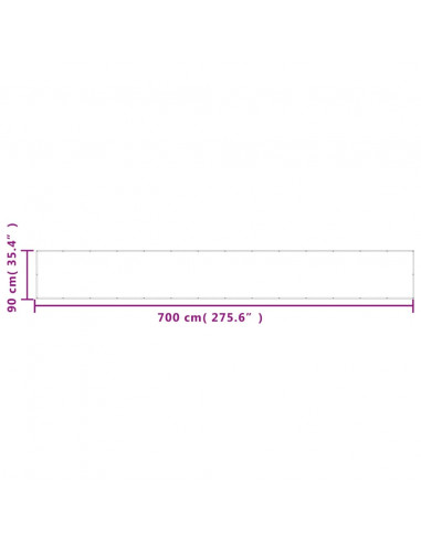 Paravento da Balcone Blu 90x700 cm 100% Poliestere Oxford