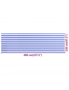 Paravento da Balcone Blu e Bianco 120x400 cm in HDPE